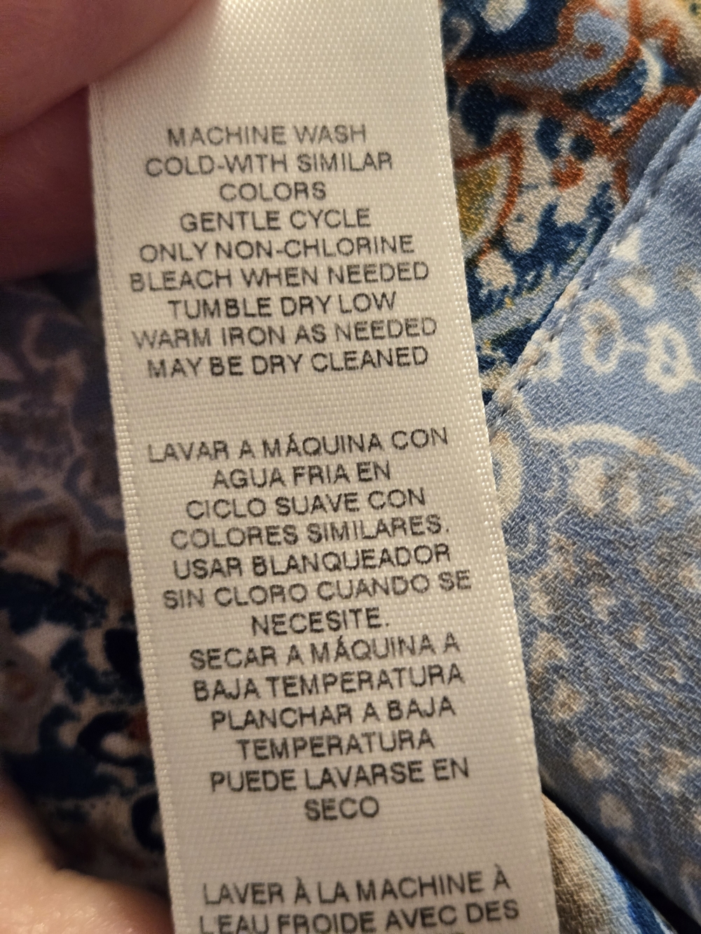 Chico's Light Blue Paisley Women's Long Tunic Top Size 1 - Picture 9 of 10